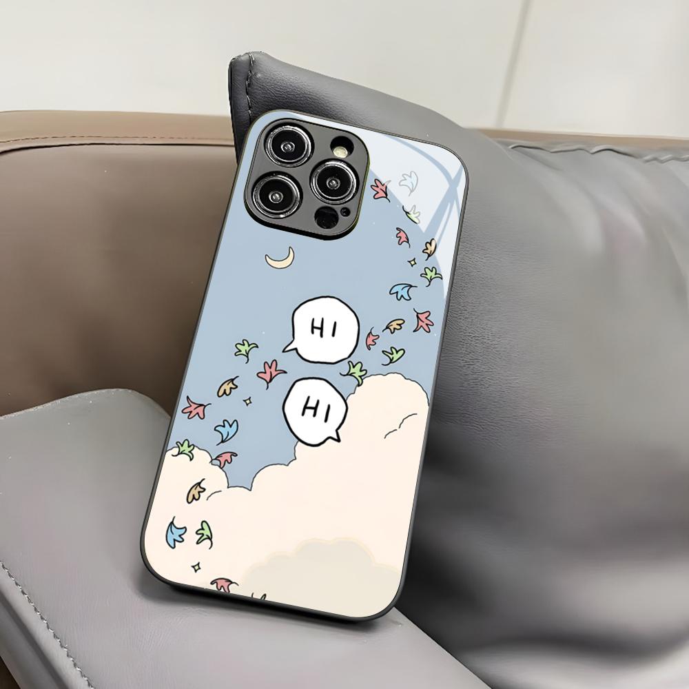 H-Heartstopper Handyhülle für iPhone 17 Air 16 15 14 12 11 13 Pro Max Mini X Xr Xs Puls Schwarze Glasabdeckung