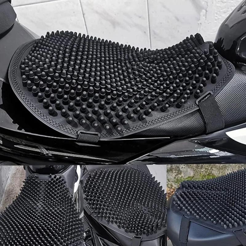 Ergonomic Motorbike Seat Pad Breathable Silicone Cover Thickened Pressure Relief Saddle Protector Comfort Riding Gear