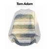 TOM ADAM Amerikanischer Retro Colorblock Strickpullover
