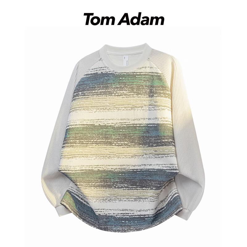 TOM ADAM Amerikanischer Retro Colorblock Strickpullover