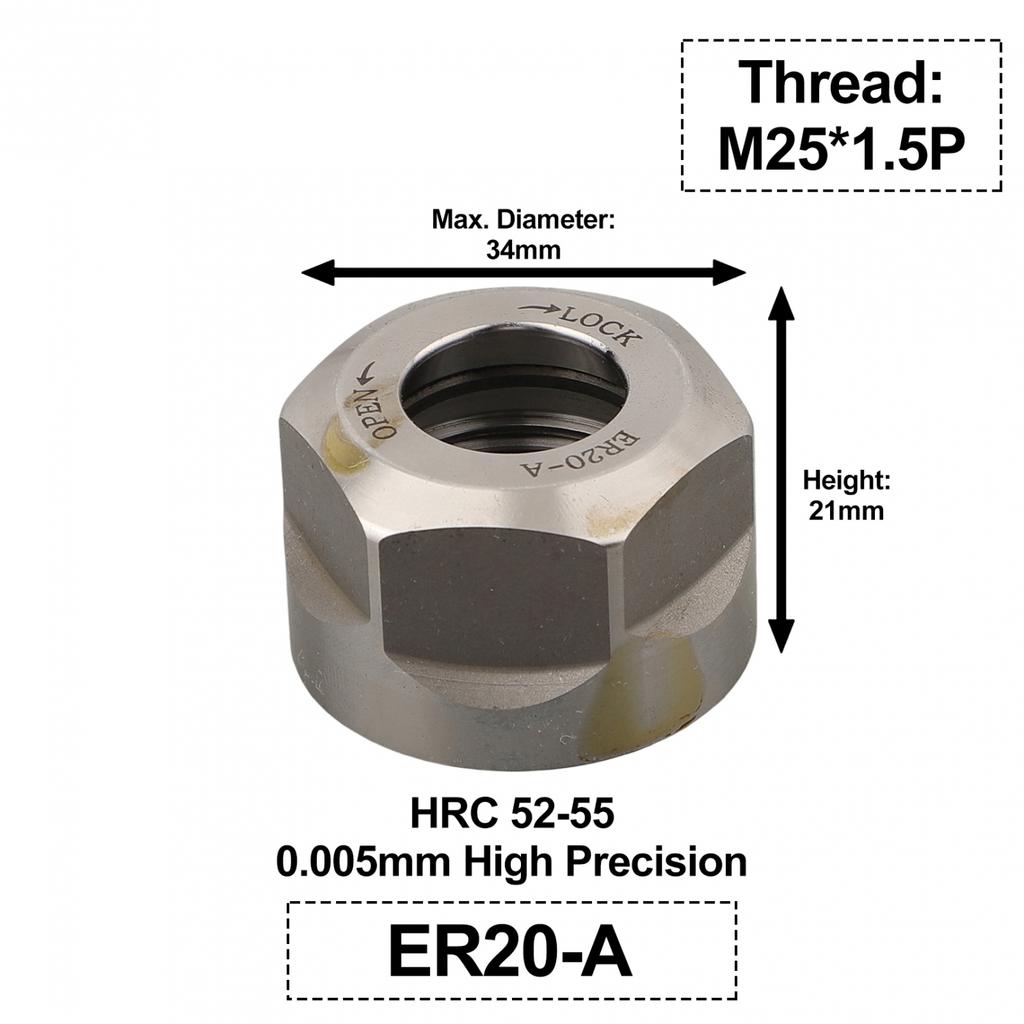 ER 111620253240 AMUM Heavy Duty Collet Nut Chuck Cap for Milling Machines