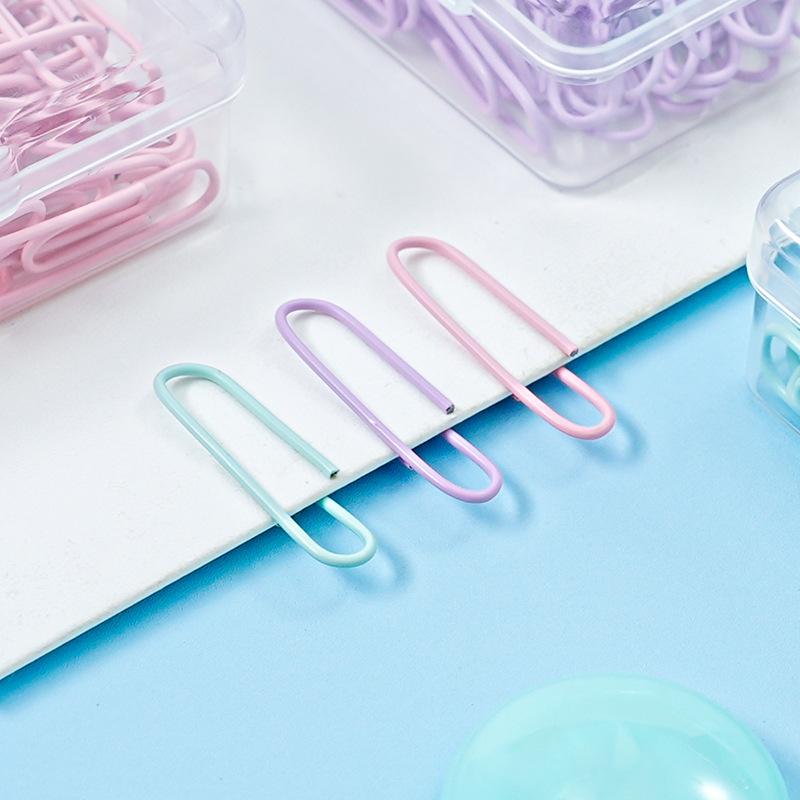 28mm Paperclip Creative Paper Clip Macaron-colored Metal Binding Financial Office Supplies