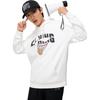 Li Ning Sports Fashion Collection Letter Print Casual Hooded Pullover Long Sleeved Fleece Lined Sweatshirt Men's Ivory AWDU969-2
