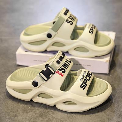 Fashion Men's Slippers 2025 Summer Anti Slip Thick Sole with a Poop Like Feel Bathroom Beach Sandals for Men