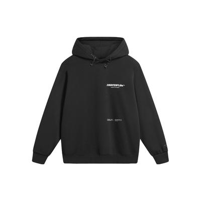 Li Ning CF Su Serie Buchstaben Kapuzen-Fleece-Pullover Langarm-Sweatshirt Herren-Sweatshirt Schwarz AWDTB15-1