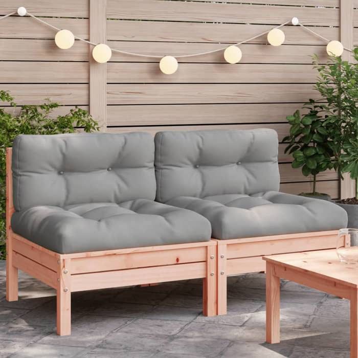 VidaXL Garden Sofa Without Armrests and Cushions 2 Pcs, Seats with Backrest, Patio Backyard Terrace Furniture 838163