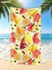 Summer Fruit Microfiber Beach Towel, Watermelon Lemon Cherry Bath Towel, Cute Tropical Travel Blanket for Women Girls Gift
