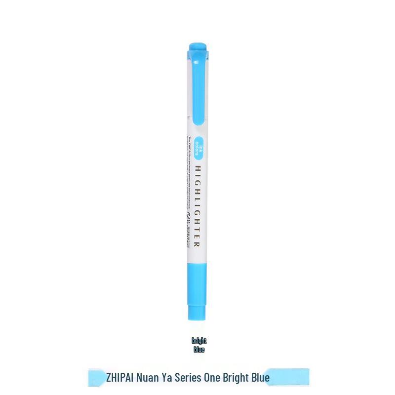 Zhi 618 Student Dual-Tip Fluorescent Pen - Gray, Soft Light & Dark Retro Colors for Highlighting & Marking