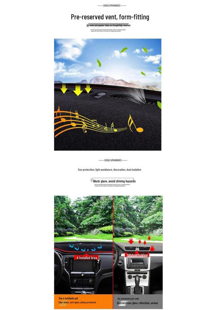 Baojun 730 Dashboard Sun Shade: Anti-Slip, Light-Blocking Console Mat.