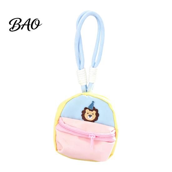 Macaron Color Headphone Case Small Coin Purse, Style Mini Backpack Pendant with Lanyard, Lightweight Durable Fabric Purse Pouch Double Zippered