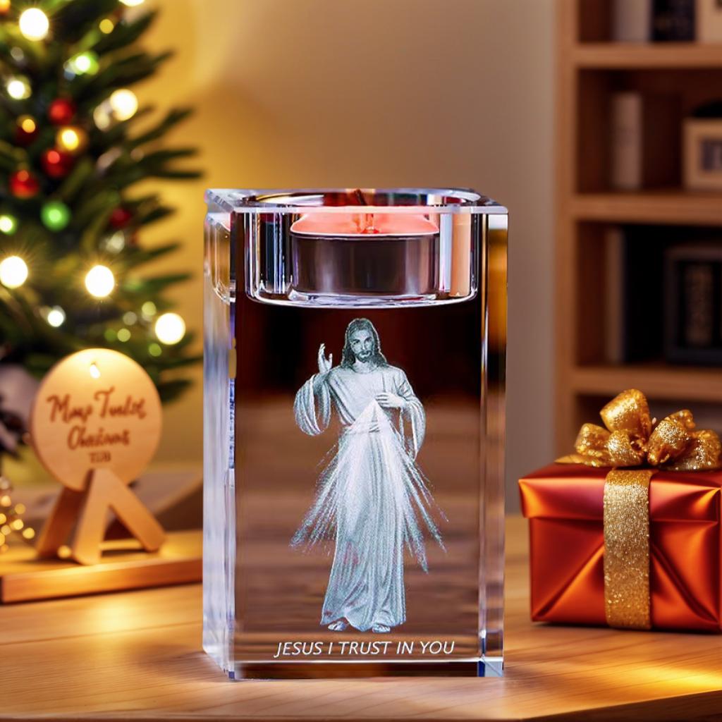 

Home Decor Gift Handing Jesus Candlestick Holiday Present Religious Home Accessories Ornament S