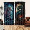 Dragon Print Light-Filtering Curtain Panels   Set of 2   Polyester Woven with Rod Pocket - Arts Themed   Peach Skin Velvet Sanded F