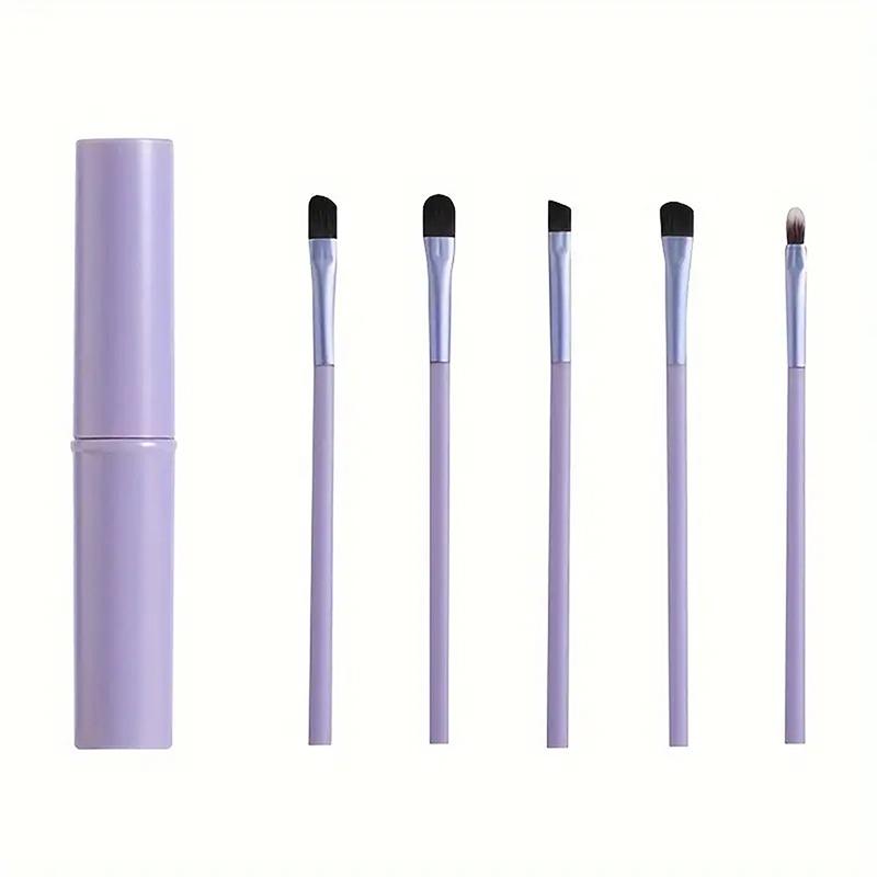 

Косметические кисти для теней для век, 5 шт., портативные мини-кисти для макияжа глаз, набор для растушевки теней для век, подводки для глаз, кисти для бровей и губ