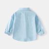 Clothing Spring and Autumn Boys' Long-Sleeved Shirts Kidsren's Lapel Casual Shirts for Small and Medium-Sized Kidsren Boys' Pure Color Clothes