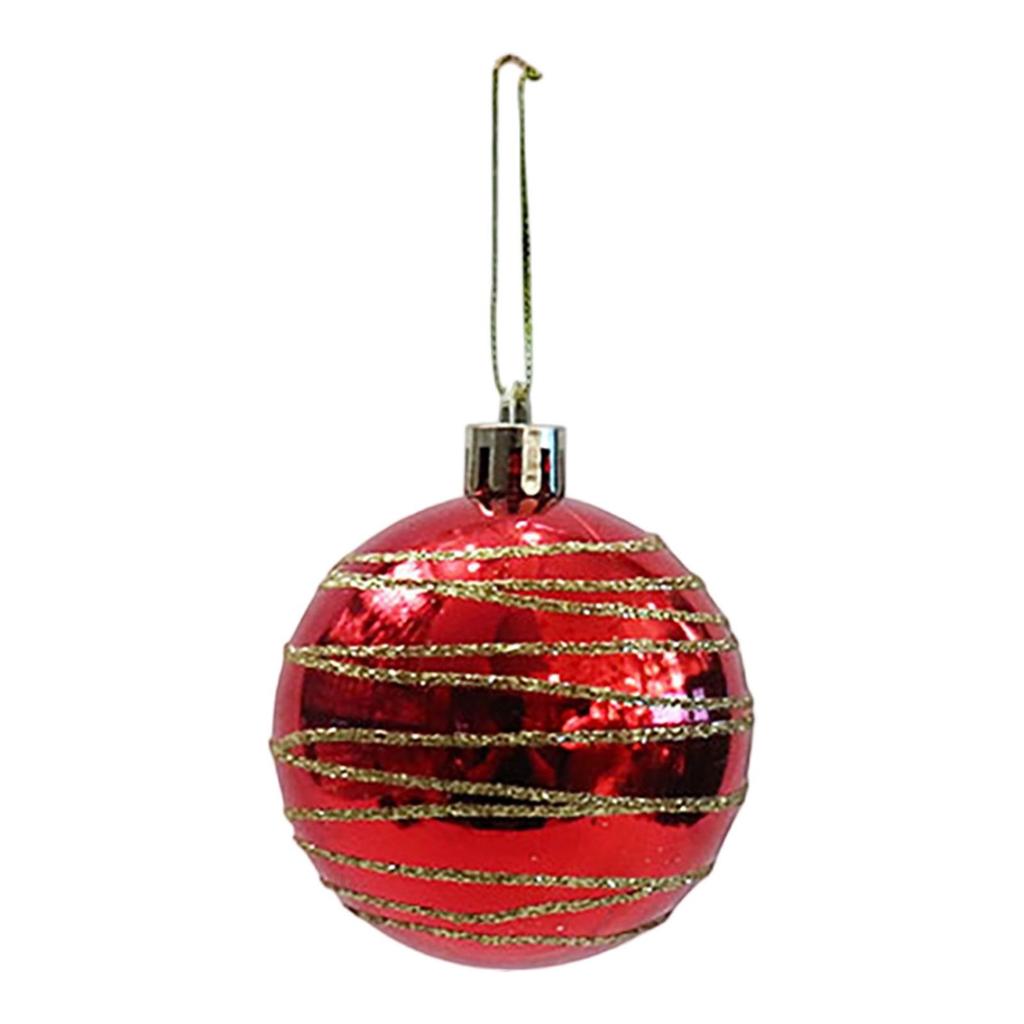 6-piece Red Christmas Ball Decoration Prop