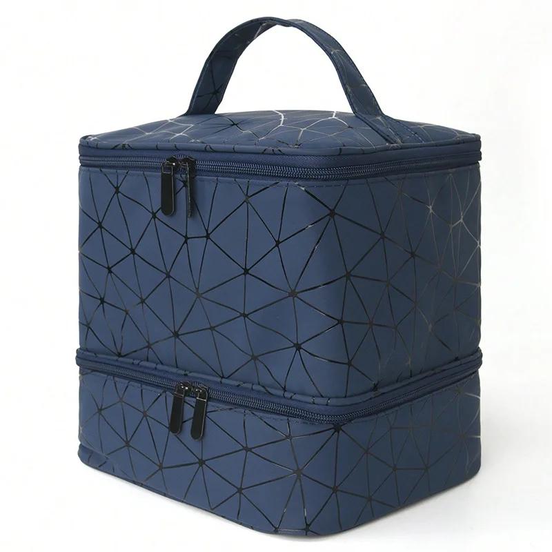 Large Capacity Double-layer Cosmetic Bag, Nail Polish Storage Bag, Orderly Storage, Necessary for Travel Storage