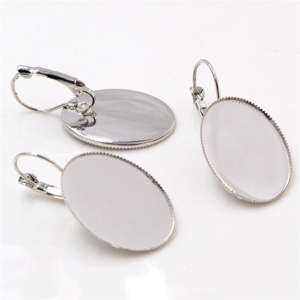 18x25mm 13x18mm 10x14mm 10pcs/Lot Classic 9 Colors plated French Lever Back Earrings Blank/Base,Fit Oval cabochons earrings