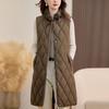 Fashion Winter Women's Vest Faux Fur Collar Thick Warm Sleeveless Jackets Woman Long Coat With Belt