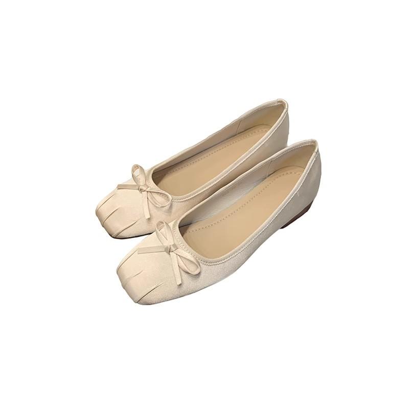 Fashion Hot Selling 2025 Spring Bowtie Ballet Shoes Fashion Shallow Slip On Women Flat Loafers Shoe Ladies Casual Outdoor Ballerina Shoe