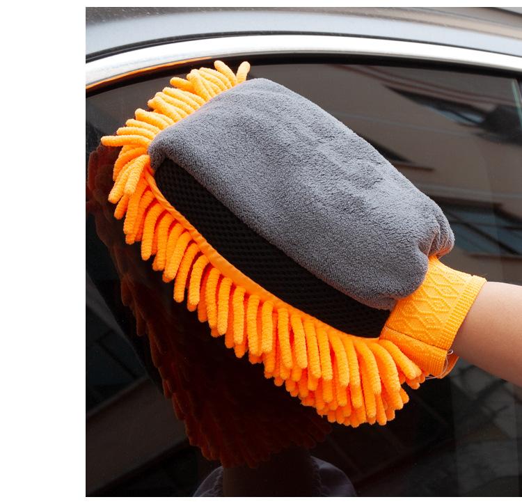 

Car Wash Glove Chenille Coral Mitt Soft Anti-scratch for Car Wash Multifunction Thick Cleaning Glove Car Wax Detailing Brush оранжевый