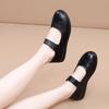 Autumn shallow mouth fashion single shoes women's middle-aged and old shoes flat leather shoes non-slip comfortable small leather shoes