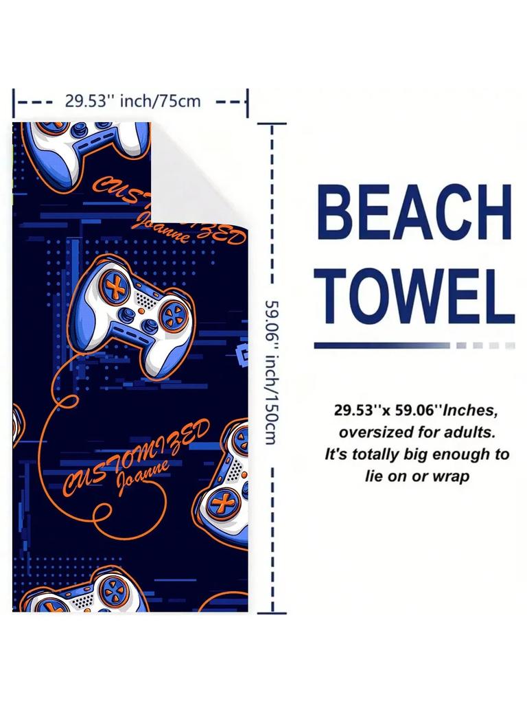 1pz Asciugamano da Spiaggia con Fantasia Mandalay Blu, Coperta da Spiaggia in Microfibra Ultra-Fine, Asciugamano da Bagno Altamente Assorbente, Adatto per l'Estate