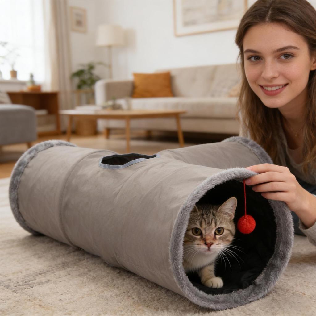 Cat Tunnels Foldable Interactive Maze Flexible Cat Tubes And Tunnels For Kitten Pet Christmas Halloween Birthday Party