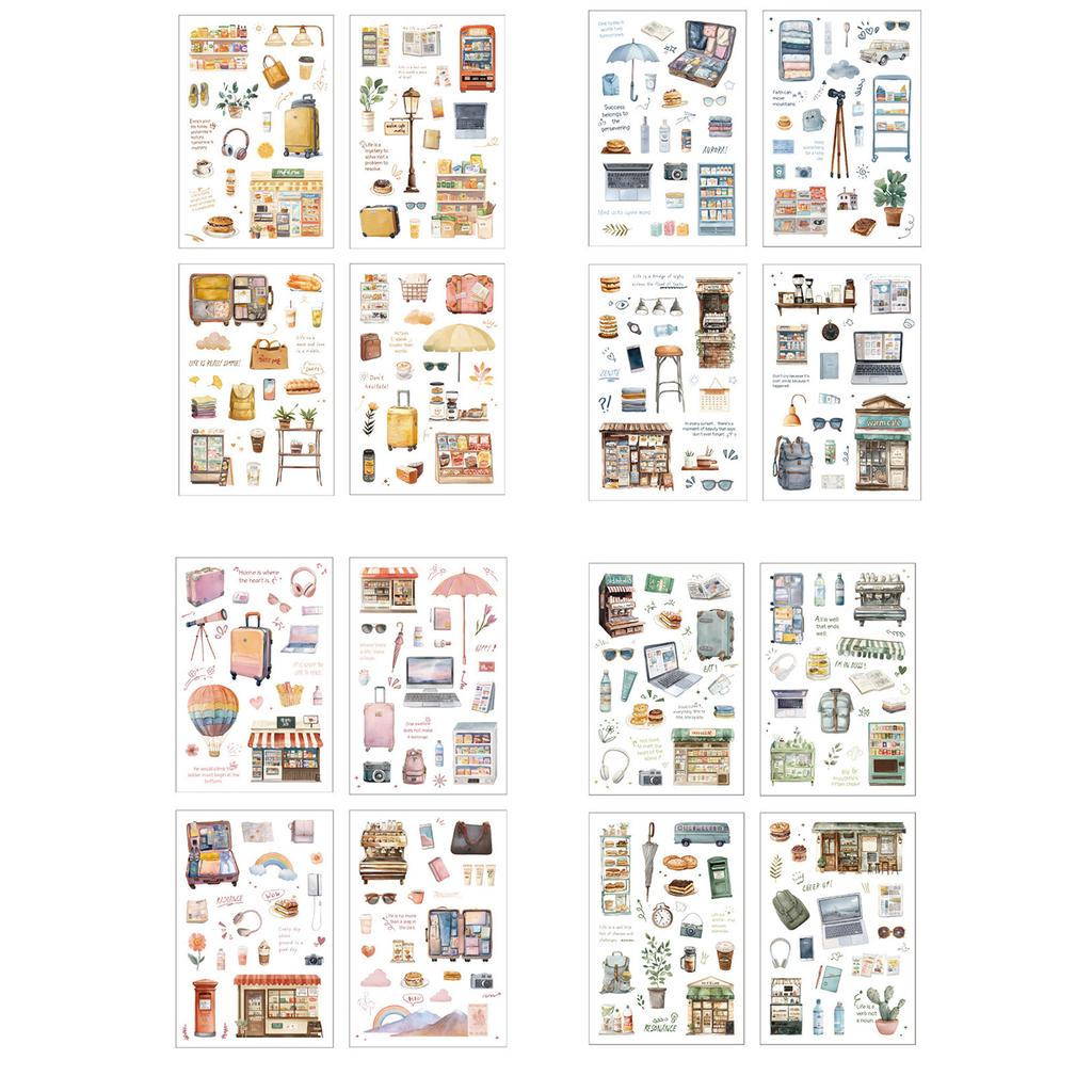 Travel Series Scrapbooking Sticker Transparents Decorative Sticker for DIY Craft Journaling Scrapbook Journal Planner