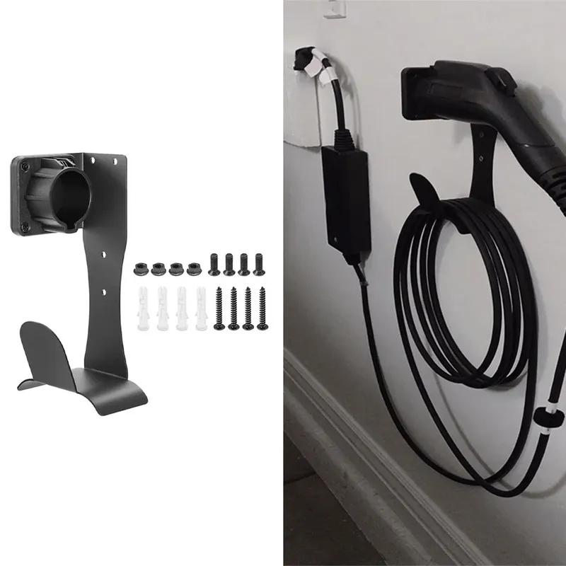 Wall Mounted Stainless Steel EV Charger Holder Wall Bracket Replacement For J1772 Connector Car Charger Holder Accessories