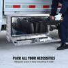 Underbody Truck Box, 30"×14"×16" Pickup Storage Box, Heavy Duty Aluminum Diamond Plate Tool Box with Lock and Keys, Waterproof Trailer Storage Box