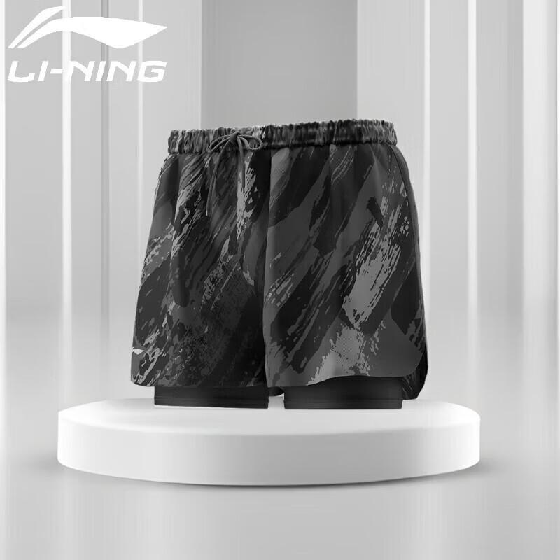 

LI-NING Men s 2-in-1 Quick-Dry Swim Shorts XL