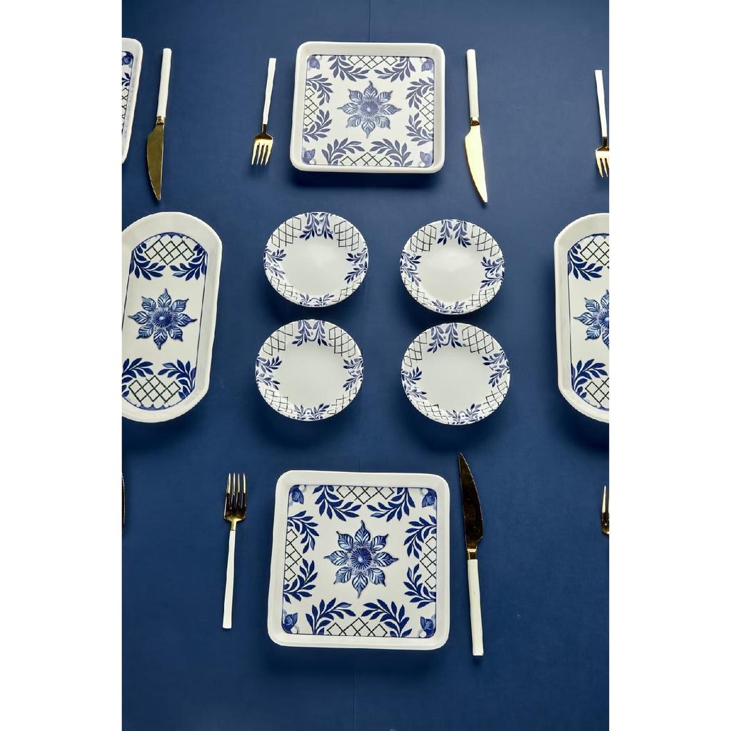 Luxury Ceramic Tile Authentic Clear 14 Piece Breakfast Set For 6 People