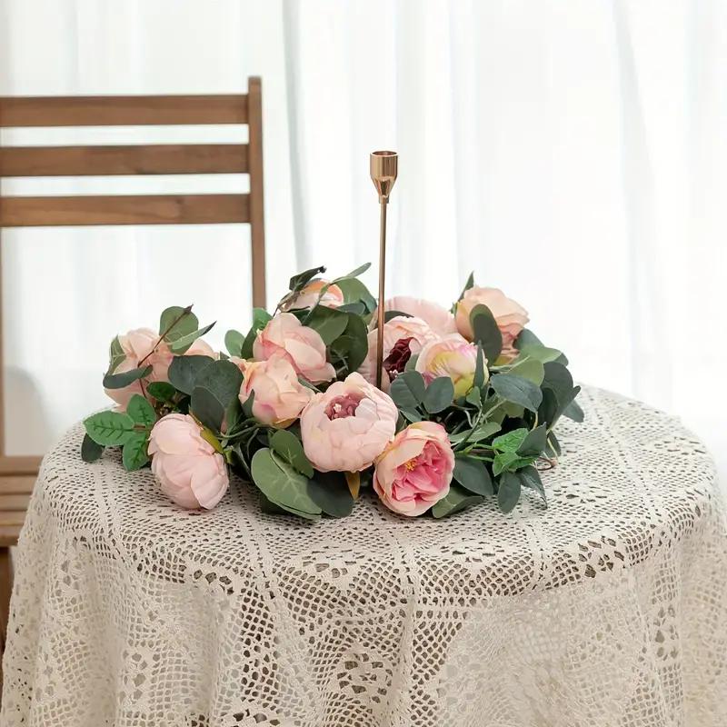 4pcs set of artificial peony garlands made of eucalyptus leaves and plastic artificial vines, used for decoration and festivals