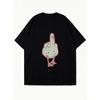 Oversized T Shirt Black Middle Finger Cactus Print Casual Streetwear Fashion Statement Top for Women and Men