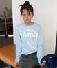AMES-WORLDWIDE Big Typo Longsleeve Tee Sky Blue