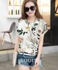 Second Roots Botanical Blouse with Floral and Leaf Short Decorative Underwear Summer Mori Girl Stylish Princess Maternity Size Prints, Sleeves,