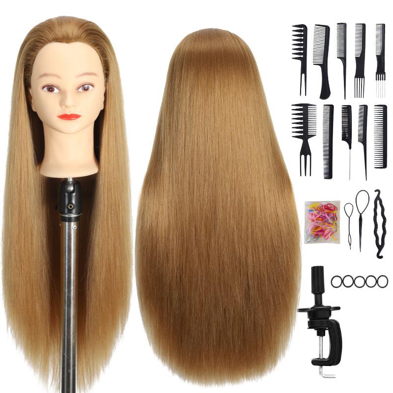 High Temperature Fiber Wig Mannequin Head for Hairdressing and Haircutting Training