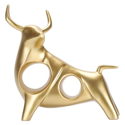Sculptură Taur Rășină Taur de Luptă Aurit Figurina Bizon Decorațiune Birou Animal Abstract