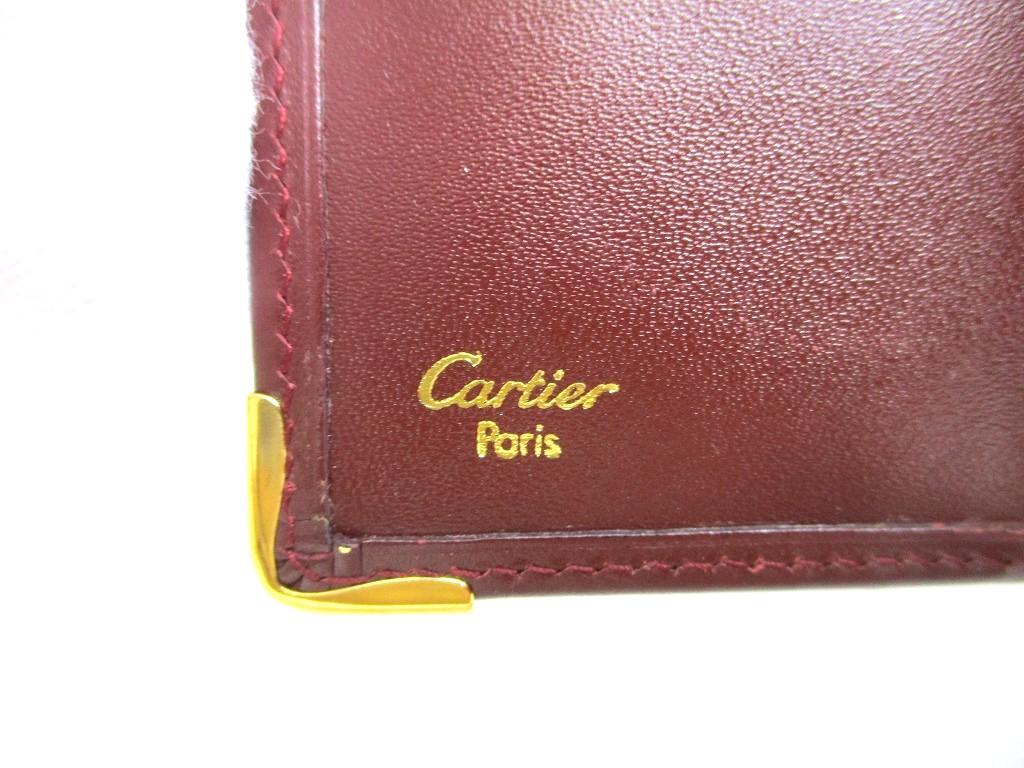 Authentic Cartier Must de Cartier Bordeaux Leather Bifold Long Wallet #a852  Refurbished
