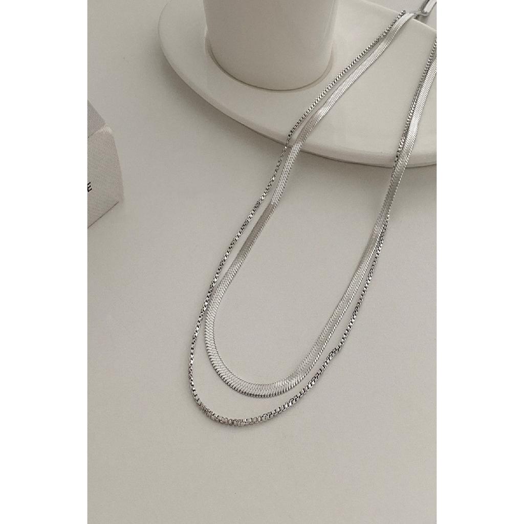 Women's Trend Gold Italian Chain 2-piece Combination Steel Necklace