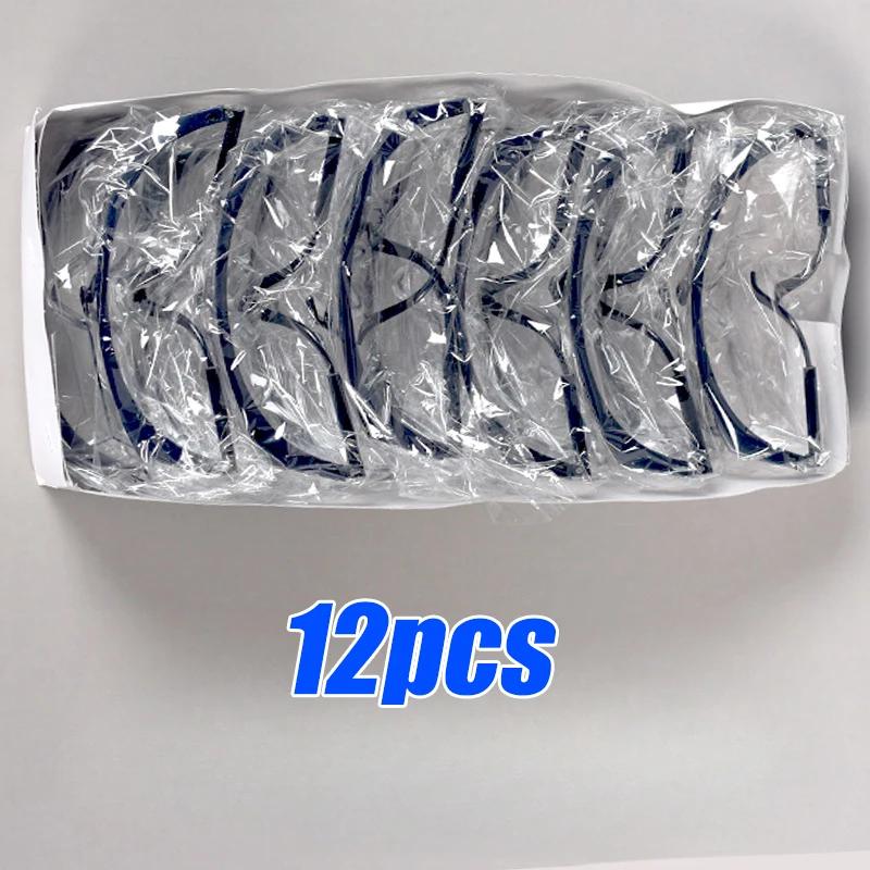 12pcs Anti-Splash Work Safety Glasses Eye Protecting Lab Goggles Protective Industrial Wind Dust Proof Goggles Cycling Glasse