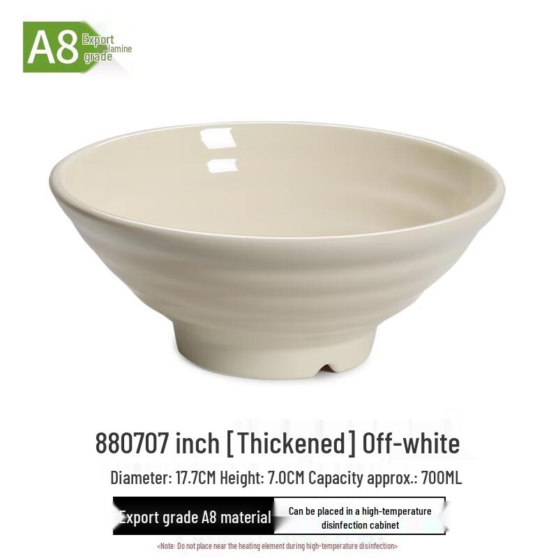 HANDUNYOU 7-inch Commercial Imitation Porcelain Soup Bowls (10-Pack)