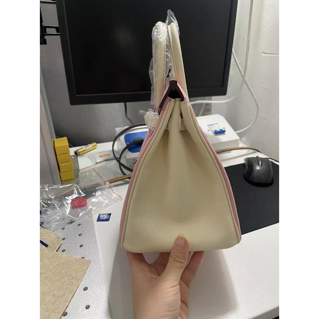 Factory Direct Sales French Sheep Pattern Bag Portable First Layer Leather Women's Bag 25cm Large Capacity Contrasting Color Cross-border Special