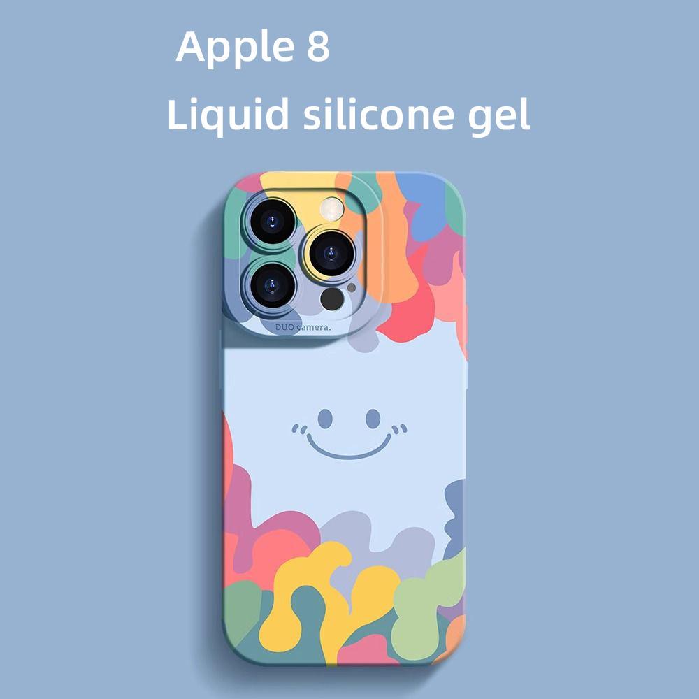 Kolorowa uśmiechnięta twarz odpowiednia dla Apple 15/14/13 minimalistyczne etui na iPhone 12pro odporne na upadki 7/8P