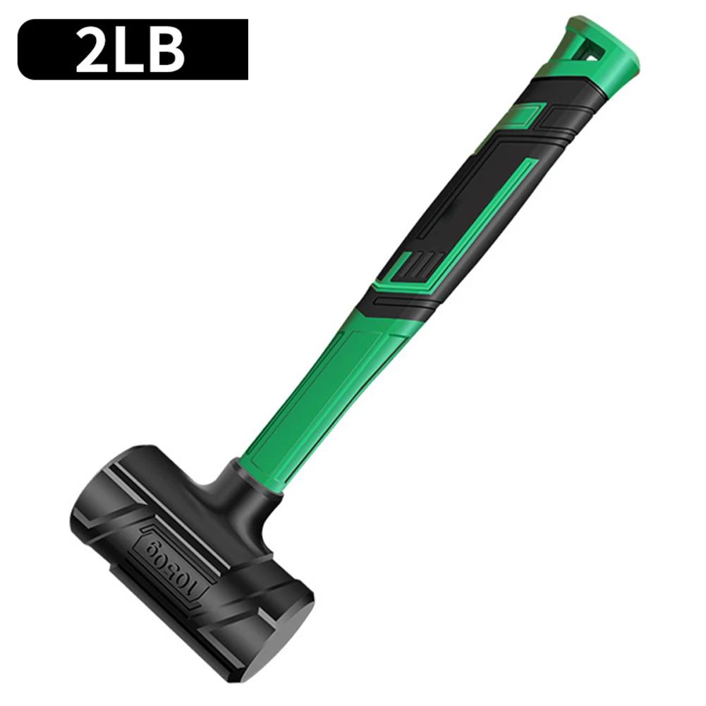 Non-elastic Rubber Hammer Half Hole Flat Top Black Installation Leather Hammer Hand Tools Power Tool Accessories