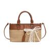 Trend messenger women's bag 2025 summer niche design Korean version versatile handbag straw bucket shoulder bag