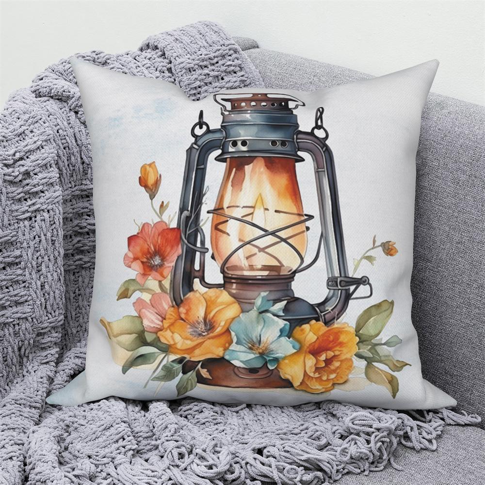 Květinový potisk Dekorativní povlak na polštářek na pohovku auto obývací pokoj Květina Rostlina Polštář