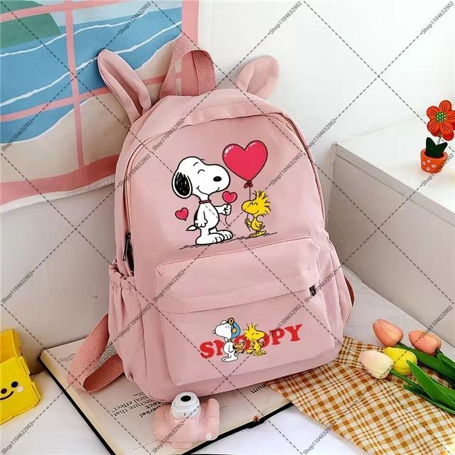 Large Capacity Schoolbag with Shoulder Strap; Student Three-piece Pencil Case Set
