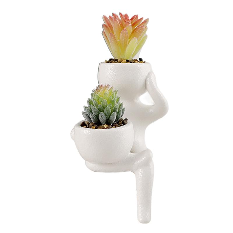 

Гуманоїдний керамічний квітковий горщик Сукулент Кактус Бонсай Кашпо Контейнер Вироби Ваза Домашній Офісний Декор Стіл Підвіконня
