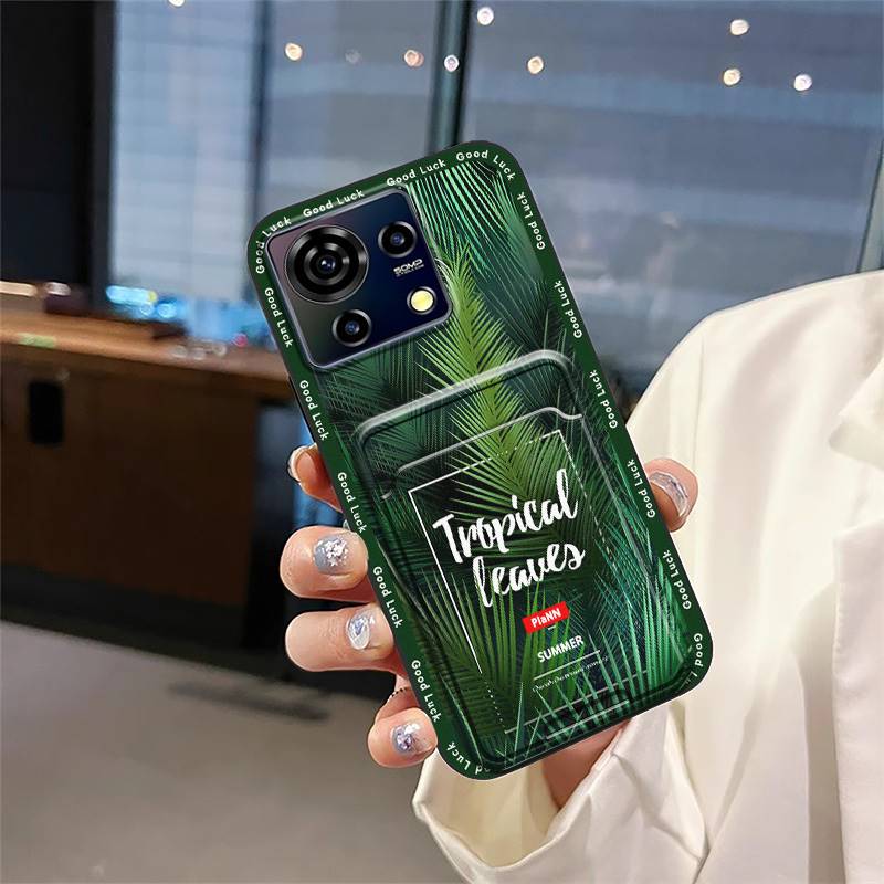 Card Slot Silicone Phone Case For ZTE Blade V50 Vita Fashion Design Dirt-resistant Waterproof Durable Anti-dust Card Bag